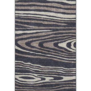 Piper Looms Mayfield Nature AMF974 Black Machine Washable Area Rug main image