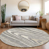 Piper Looms Mayfield Nature AMF974 Gray Machine Washable Area Rug Round Lifestyle Image Feature