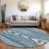 Piper Looms Mayfield Nature AMF974 Navy Machine Washable Area Rug Round Lifestyle Image Feature