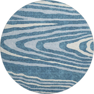 Piper Looms Mayfield Nature AMF974 Navy Machine Washable Area Rug Round Main Image