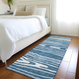 Piper Looms Mayfield Nature AMF974 Navy Machine Washable Area Rug Runner Lifestyle Image Feature