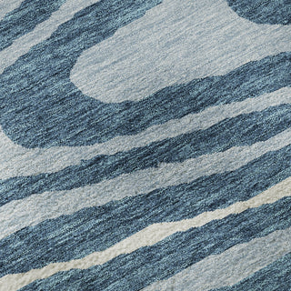 Piper Looms Mayfield Nature AMF974 Navy Machine Washable Area Rug Swatch Image