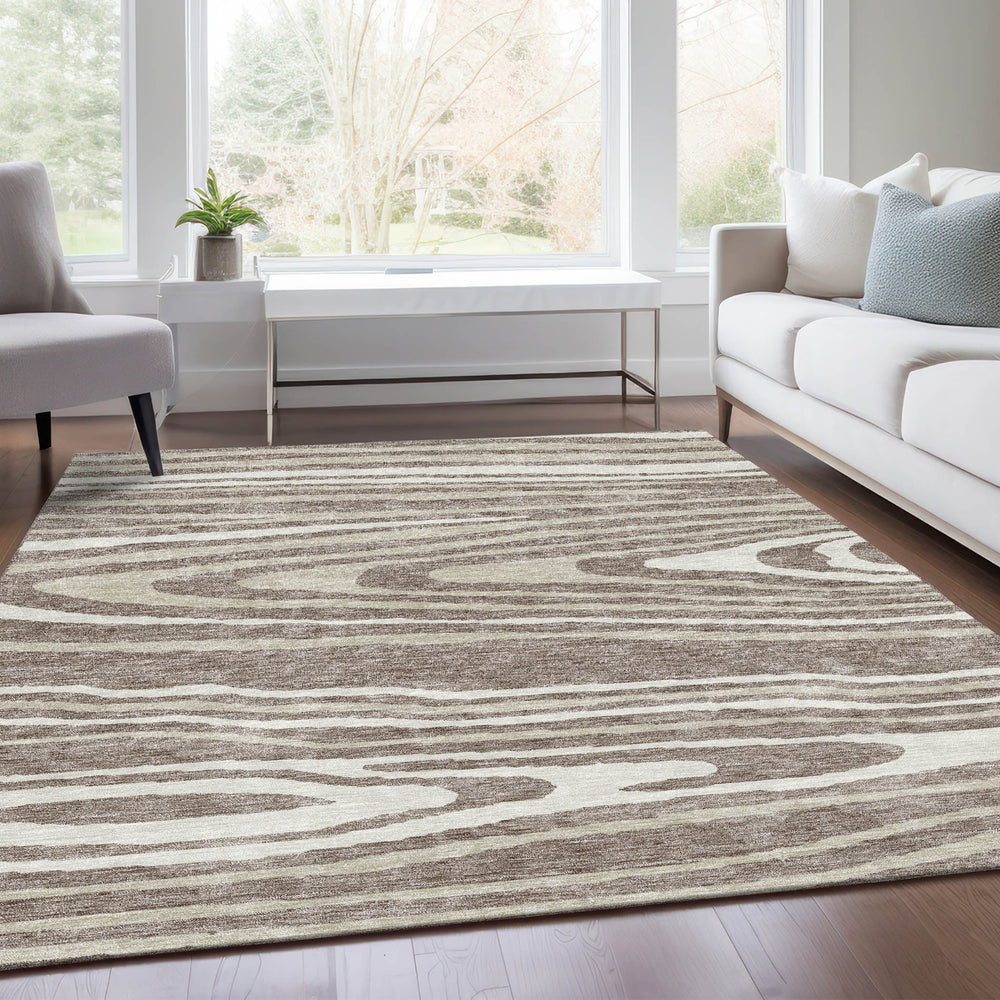Piper Looms Mayfield Nature AMF974 Taupe Machine Washable Area Rug Lifestyle Image Feature