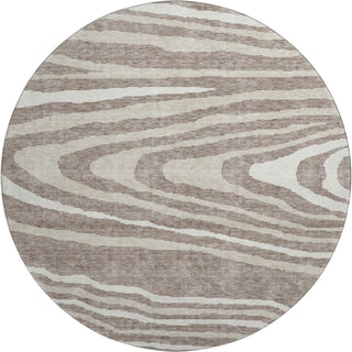 Piper Looms Mayfield Nature AMF974 Taupe Machine Washable Area Rug Round Main Image