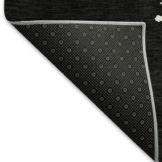Piper Looms Mayfield Abstract AMF975 Black Machine Washable Area Rug Backing Image