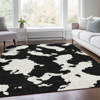 Piper Looms Mayfield Abstract AMF975 Black Machine Washable Area Rug Lifestyle Image Feature