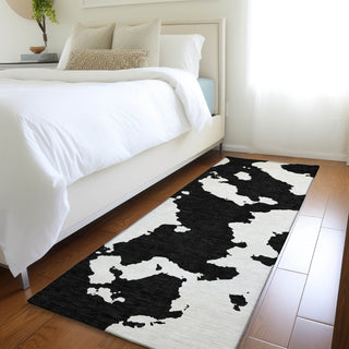 Piper Looms Mayfield Abstract AMF975 Black Machine Washable Area Rug Runner Lifestyle Image Feature