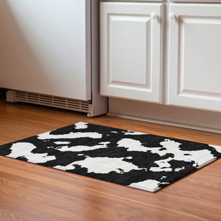 Piper Looms Mayfield Abstract AMF975 Black Machine Washable Area Rug Scatter Lifestyle Image Feature