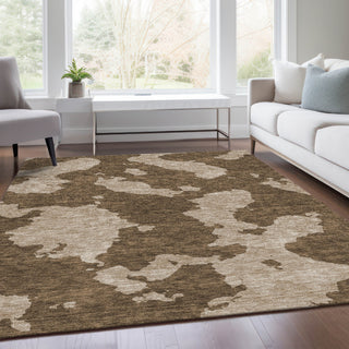 Piper Looms Mayfield Abstract AMF975 Brown Machine Washable Area Rug Lifestyle Image Feature