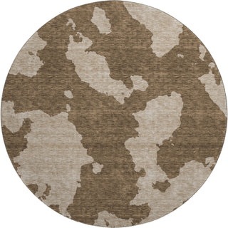 Piper Looms Mayfield Abstract AMF975 Brown Machine Washable Area Rug Round Main Image