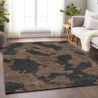 Piper Looms Mayfield Abstract AMF975 Chocolate Machine Washable Area Rug Lifestyle Image Feature