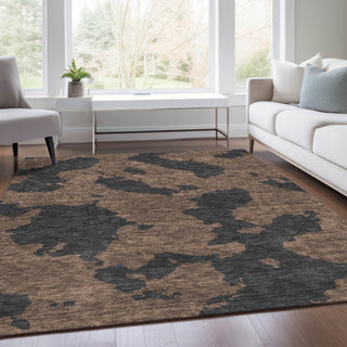 Piper Looms Mayfield Abstract AMF975 Chocolate Machine Washable Area Rug Lifestyle Image Feature