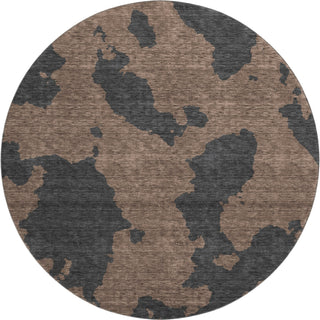 Piper Looms Mayfield Abstract AMF975 Chocolate Machine Washable Area Rug Round Main Image
