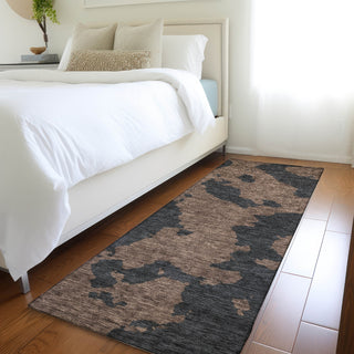Piper Looms Mayfield Abstract AMF975 Chocolate Machine Washable Area Rug Runner Lifestyle Image Feature