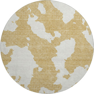 Piper Looms Mayfield Abstract AMF975 Gold Machine Washable Area Rug Round Main Image