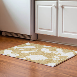Piper Looms Mayfield Abstract AMF975 Gold Machine Washable Area Rug Scatter Lifestyle Image Feature