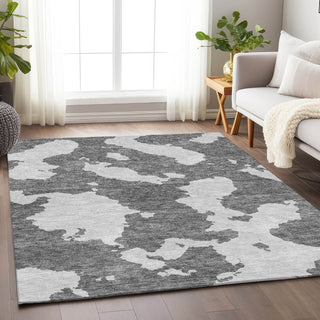 Piper Looms Mayfield Abstract AMF975 Gray Machine Washable Area Rug Lifestyle Image Feature