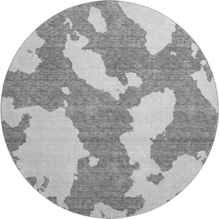 Piper Looms Mayfield Abstract AMF975 Gray Machine Washable Area Rug Round Main Image
