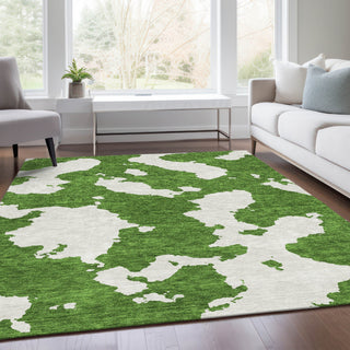 Piper Looms Mayfield Abstract AMF975 Green Machine Washable Area Rug Lifestyle Image Feature