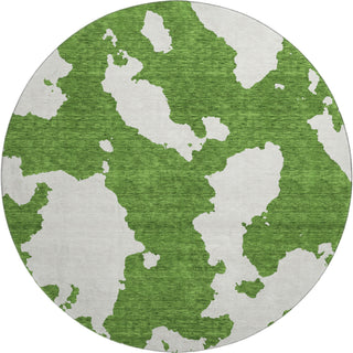 Piper Looms Mayfield Abstract AMF975 Green Machine Washable Area Rug Round Main Image