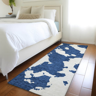 Piper Looms Mayfield Abstract AMF975 Navy Machine Washable Area Rug Runner Lifestyle Image Feature