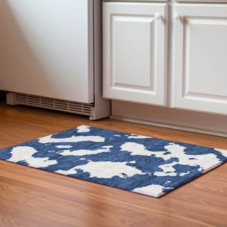 Piper Looms Mayfield Abstract AMF975 Navy Machine Washable Area Rug Scatter Lifestyle Image Feature