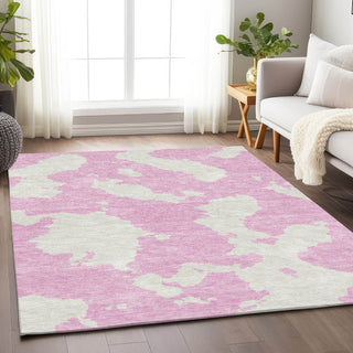 Piper Looms Mayfield Abstract AMF975 Pink Machine Washable Area Rug Lifestyle Image Feature