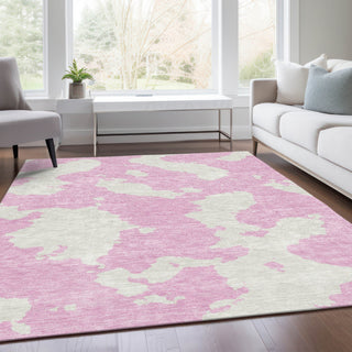 Piper Looms Mayfield Abstract AMF975 Pink Machine Washable Area Rug Lifestyle Image Feature