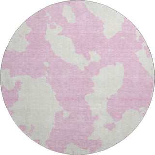 Piper Looms Mayfield Abstract AMF975 Pink Machine Washable Area Rug Round Main Image