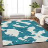 Piper Looms Mayfield Abstract AMF975 Teal Machine Washable Area Rug Lifestyle Image Feature