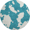 Piper Looms Mayfield Abstract AMF975 Teal Machine Washable Area Rug Round Main Image