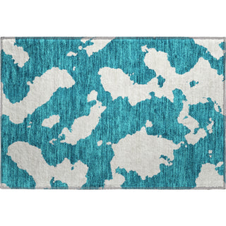 Piper Looms Mayfield Abstract AMF975 Teal Machine Washable Area Rug Scatter Main Image