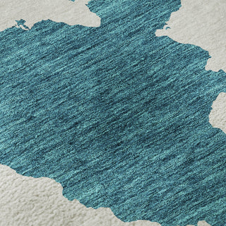 Piper Looms Mayfield Abstract AMF975 Teal Machine Washable Area Rug Swatch Image