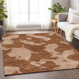 Piper Looms Mayfield Abstract AMF975 Terracotta Machine Washable Area Rug Lifestyle Image Feature