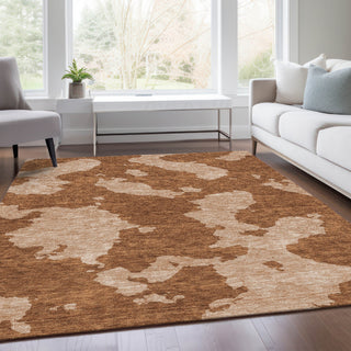 Piper Looms Mayfield Abstract AMF975 Terracotta Machine Washable Area Rug Lifestyle Image Feature