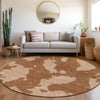 Piper Looms Mayfield Abstract AMF975 Terracotta Machine Washable Area Rug Round Lifestyle Image Feature