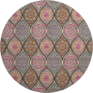 Piper Looms Mayfield Modern AMF976 Black Machine Washable Area Rug Round Main Image