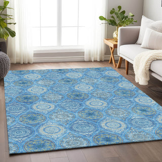 Piper Looms Mayfield Modern AMF976 Denim Machine Washable Area Rug Lifestyle Image Feature