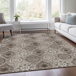 Piper Looms Mayfield Modern AMF976 Khaki Machine Washable Area Rug Lifestyle Image Feature