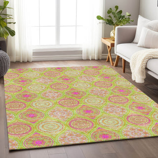 Piper Looms Mayfield Modern AMF976 Lime Machine Washable Area Rug Lifestyle Image Feature