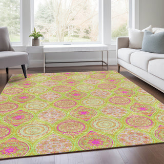 Piper Looms Mayfield Modern AMF976 Lime Machine Washable Area Rug Lifestyle Image Feature