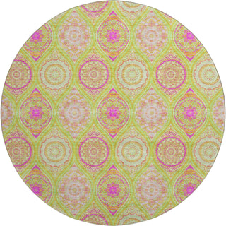Piper Looms Mayfield Modern AMF976 Lime Machine Washable Area Rug Round Main Image