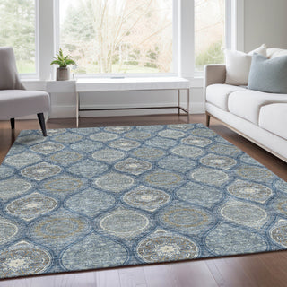 Piper Looms Mayfield Modern AMF976 Navy Machine Washable Area Rug Lifestyle Image Feature
