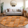 Piper Looms Mayfield Modern AMF976 Orange Machine Washable Area Rug Round Lifestyle Image Feature