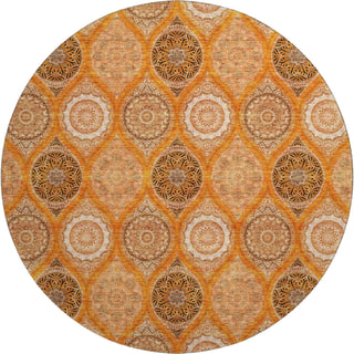 Piper Looms Mayfield Modern AMF976 Orange Machine Washable Area Rug Round Main Image