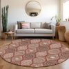 Piper Looms Mayfield Modern AMF976 Paprika Machine Washable Area Rug Round Lifestyle Image Feature