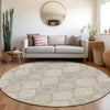 Piper Looms Mayfield Modern AMF976 Taupe Machine Washable Area Rug Round Lifestyle Image Feature