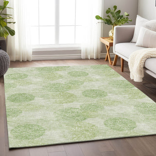 Piper Looms Mayfield Circles AMF977 Aloe Machine Washable Area Rug Lifestyle Image Feature