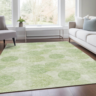 Piper Looms Mayfield Circles AMF977 Aloe Machine Washable Area Rug Lifestyle Image Feature