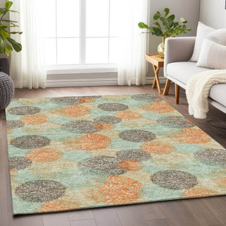 Piper Looms Mayfield Circles AMF977 Beige Machine Washable Area Rug Lifestyle Image Feature